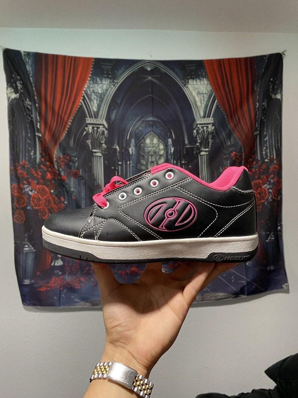 Heely’s Skate Shoes Pink & Black Girls Size 6 - Picture 3 of 6